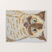 Colorful Quirky Cat Portrait Puzzle (Horizontal)