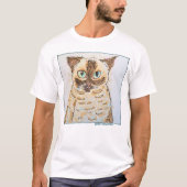 Colorful Quirky Cat Portrait T-Shirt (Vorderseite)