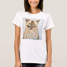 Colorful Quirky Cat Portrait T-Shirt
