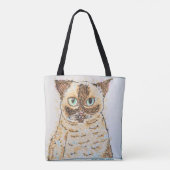 Colorful Quirky Cat Portrait Tasche (Rückseite)