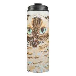 Colorful Quirky Cat Portrait Thermosbecher