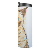 Colorful Quirky Cat Portrait Thermosbecher (Nach rechts gedreht)