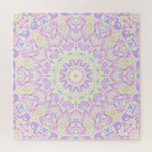 Colorful Quirky Groovy Boho Hippie Retro Mandala Puzzle (Vertikal)