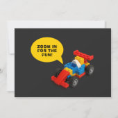 Colorful Race Car Birthday with photo Einladung (Rückseite)