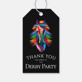 Colorful Racehorse Derby Party Black Favor Geschenkanhänger