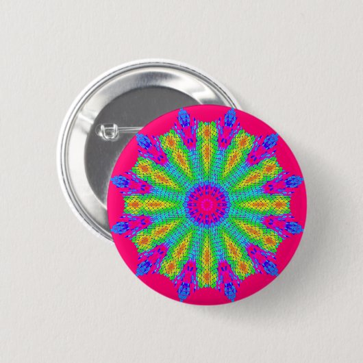 Colorful Radial Pattern: Button (Vorne & Hinten)
