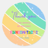 Colorful Rainbow 1st Birthday Runder Aufkleber (Vorderseite)