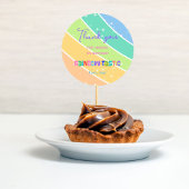 Colorful Rainbow 1st Birthday  Runder Aufkleber