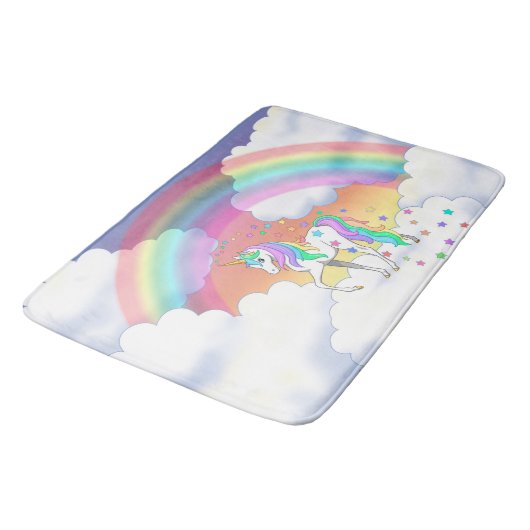 Colorful Rainbow Badematte (Schrägansicht)