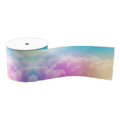 Colorful Rainbow Cloud Wedding Grosgrain Ribbon Ripsband (Spule)