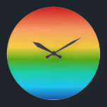 Colorful Rainbow color gradient Große Wanduhr<br><div class="desc">rainbow,  colorful,  multicolor,  multicolored,  gay,  homosexual,  flag,  gradient,  LGBT,  pretty,  beautiful,  colors,  colourful,  multicolour,  multicoloured,  homosexuality,  lesbian,  pride,  proud,  bisexual,  transgender,  hippy,  hippie,  spectrum,  colours,  bright,  vibrant,  happy,  visible,  prisim,  abstract,  red,  orange,  yellow,  green,  blue,  roygbiv,  rainbows,  smooth,  modern,  contemporary,  stylish,   design,  graphic, </div>