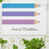 Colorful Rainbow Coloring Pencies School Kinder Geschirrtuch (Gefaltet)