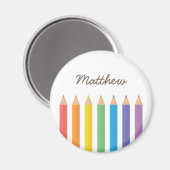Colorful Rainbow Coloring Pencies School Kinder Magnet (Vorderseite/Rückseite)