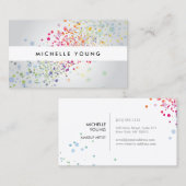 Colorful Rainbow Confetti Bokehn Visitenkarte (Vorne/Hinten)