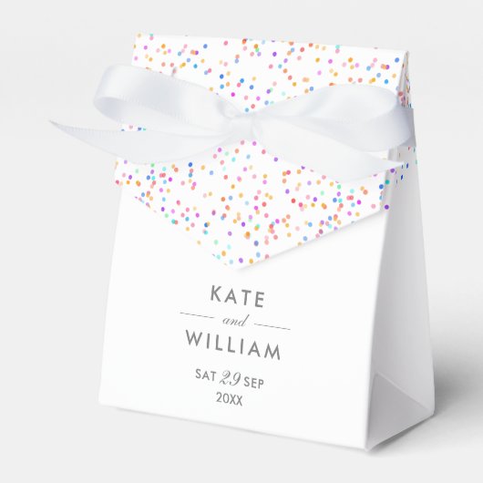 Colorful Rainbow Confetti Wedding Geschenkschachtel (Vorderseite)