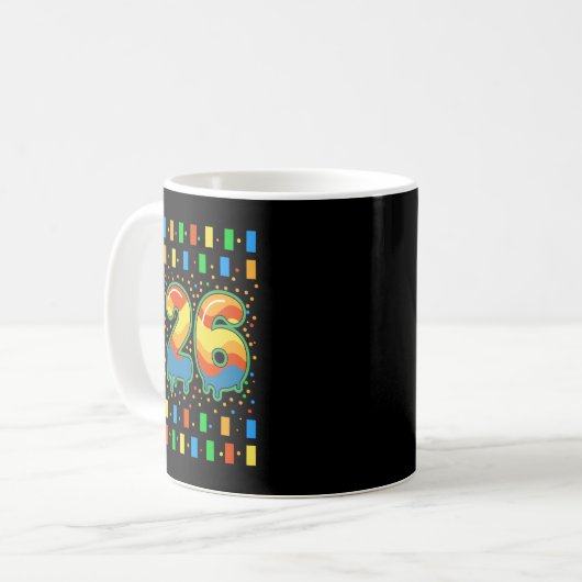 Colorful Rainbow Drip Number 26 Kaffeetasse (Vorderseite Links)