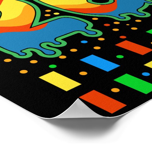 Colorful Rainbow Drip Number 26  Poster (Ecke)