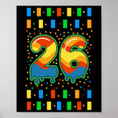 Colorful Rainbow Drip Number 26  Poster (Vorne)