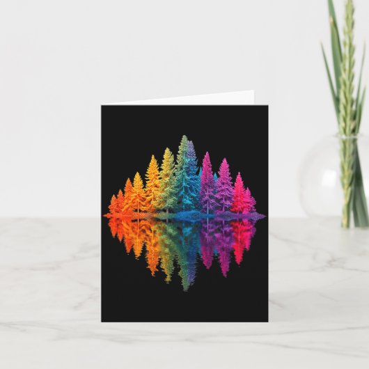 Colorful rainbow forest trees reflection wildlife karte (Vorderseite)