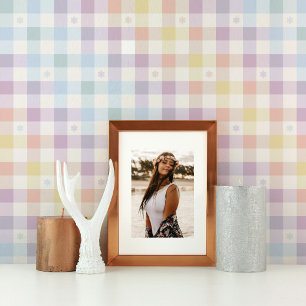 Colorful Rainbow Gingham Wallpaper Tapete