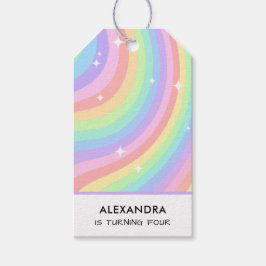 Colorful Rainbow Girl 4th Birthday Geschenkanhänger