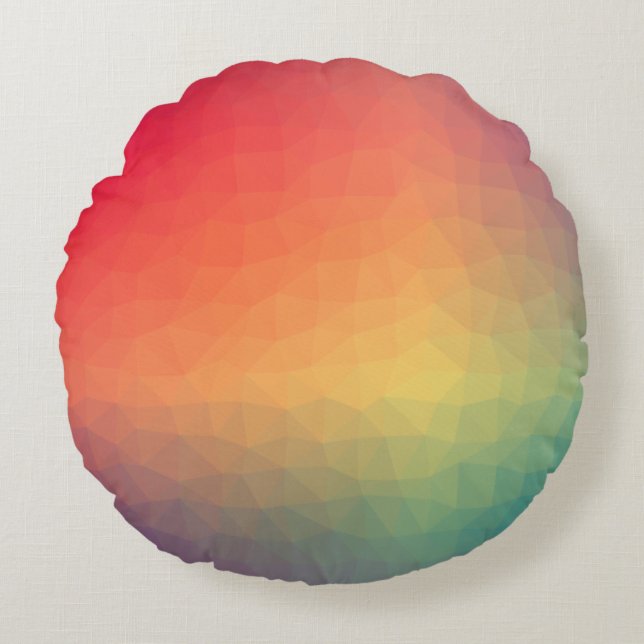 Colorful rainbow gradient geometric rundes kissen (Vorderseite)