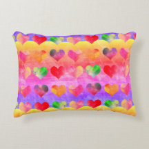 Colorful Rainbow Hearts Boho Art