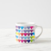Colorful Rainbow Hearts Pattern  Espressotasse (Rechts)
