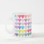 Colorful Rainbow Hearts Pattern Mattglastasse (Links)