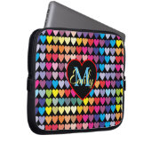 Colorful Rainbow Hearts Pattern Personalised Laptopschutzhülle (Vorne Rechts)