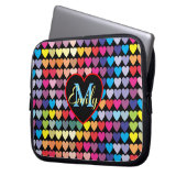 Colorful Rainbow Hearts Pattern Personalised Laptopschutzhülle (Vorderseite Links)