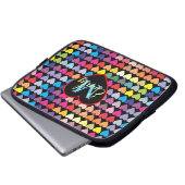 Colorful Rainbow Hearts Pattern Personalised Laptopschutzhülle (Vorne Knopf)