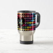 Colorful Rainbow Hearts Pattern Personalised Reisebecher (VorderseiteRechts)