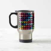 Colorful Rainbow Hearts Pattern Personalised Reisebecher (Links)