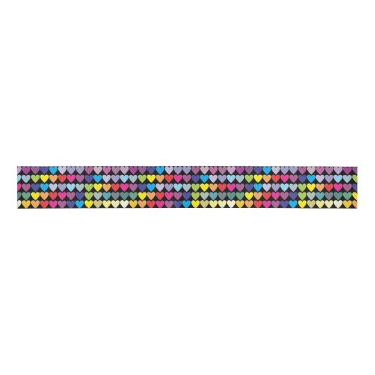 Colorful Rainbow Hearts Pattern Ripsband (Vorderseite)