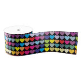 Colorful Rainbow Hearts Pattern Ripsband (Spule)