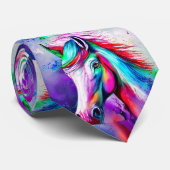 Colorful Rainbow Horse Splatter Krawatte (Gerollt)