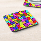 Colorful rainbow jigsaw puzzle pattern untersetzer (Linke Seite)