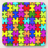Colorful rainbow jigsaw puzzle pattern untersetzer (Vorderseite)