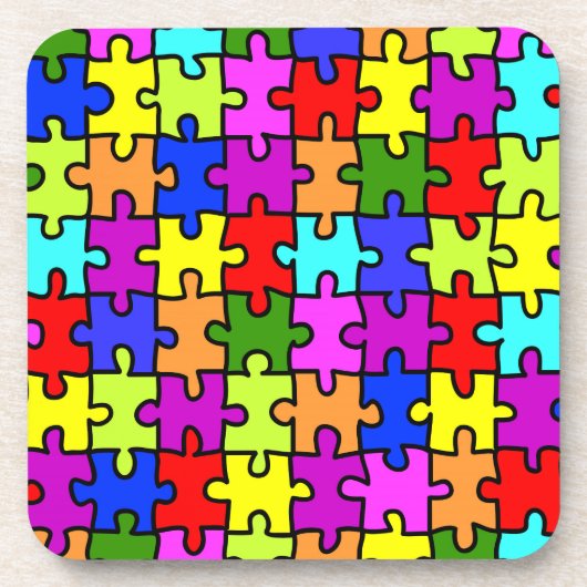 Colorful rainbow jigsaw puzzle pattern untersetzer (Vorderseite)