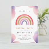Colorful Rainbow Kids Birthday Invitation – Cute P Einladung (Stehend Vorderseite)
