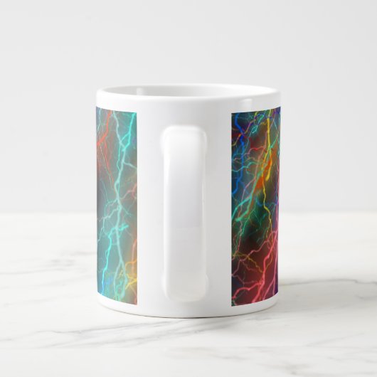 Colorful Rainbow Lightning Storm Jumbo-Tasse (Rückseite)