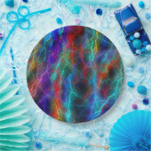 Colorful Rainbow Lightning Storm Pappteller (Party)