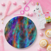 Colorful Rainbow Lightning Storm Pappteller (Party)