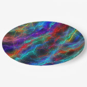 Colorful Rainbow Lightning Storm Pappteller (Schrägansicht)
