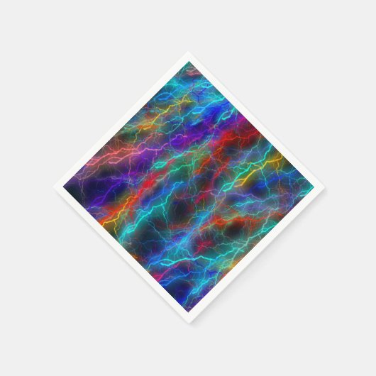 Colorful Rainbow Lightning Storm Serviette (Ecke)