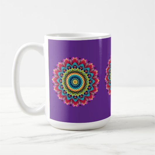 Colorful Rainbow Mandala Mug Kaffeetasse (Links)