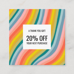Colorful Rainbow Minimalist Stripes Handmade Rabattkarte
