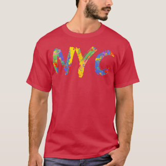 Colorful Rainbow New York City Artwork City Pride  T-Shirt