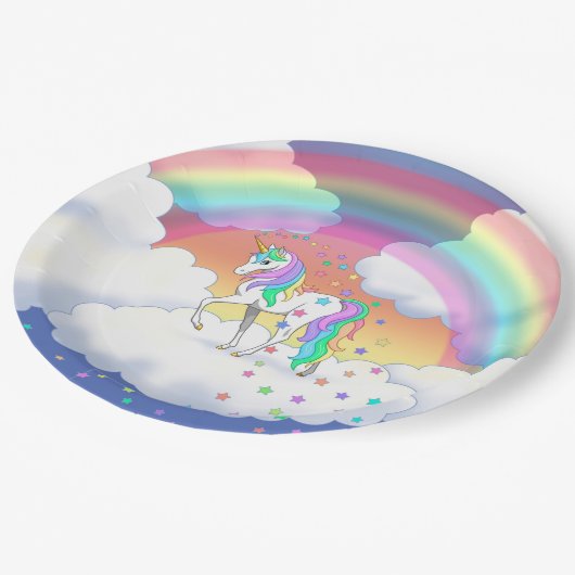 Colorful Rainbow Pappteller (Schrägansicht)